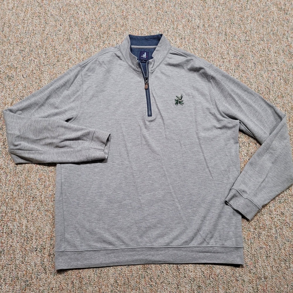 johnnie-O Sully 1/4 Zip Pullover Mens XL Gray Golf Performance Sweater Preppy